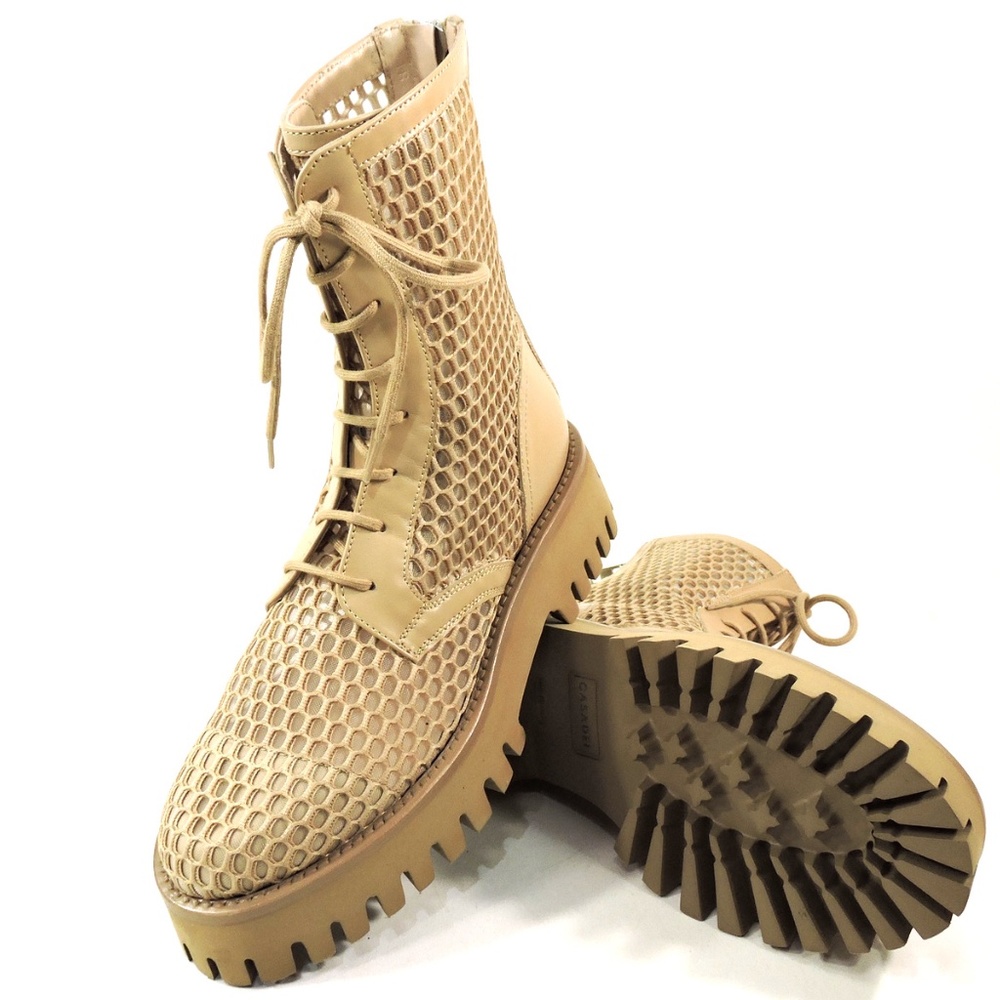 CASADEI ๐ฎ๐น WOMENS SAND LEATHER FASHION SUMMER BOOTIE - Picture 7 of 8